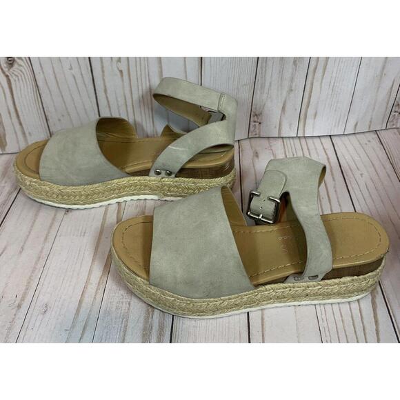 Coconuts by Matisse Wedge Ankle Strap Sandals‎ Topic Gray 6M - Picture 4 of 8